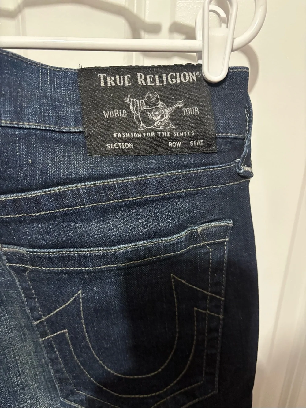 True Religion Men's Slim Straight Dark Blue Denim Jeans